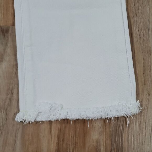 🔹️Michael Kors White Cropped Ankle Raw Hem Jeans Size 4/27 - Picture 7 of 15